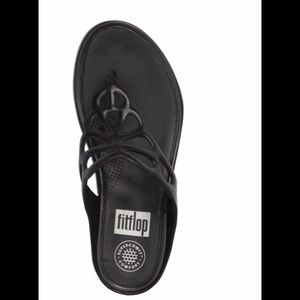 Fitflop Bumble Black Leather Sandal